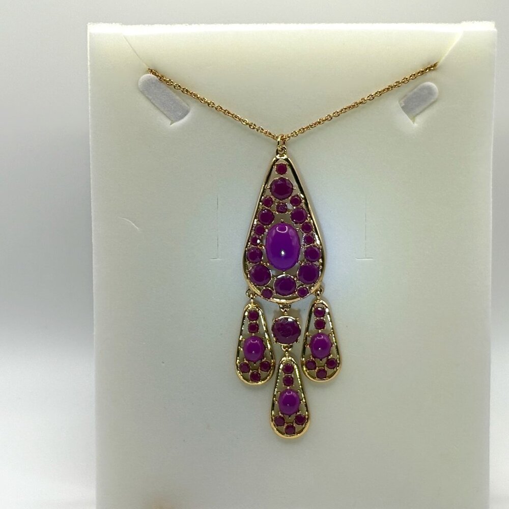 Gold and fuchsia Kate Spade necklace